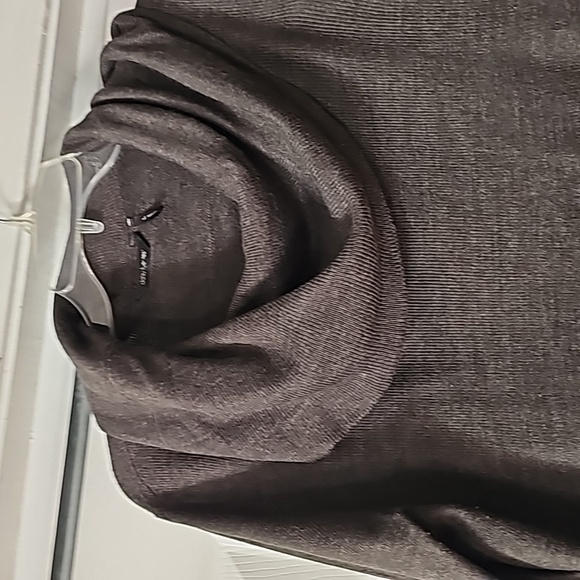 Daisy Fuentes Charcoal Heather Cowl Neck Tunic Sweater Dress L - Picture 2 of 7